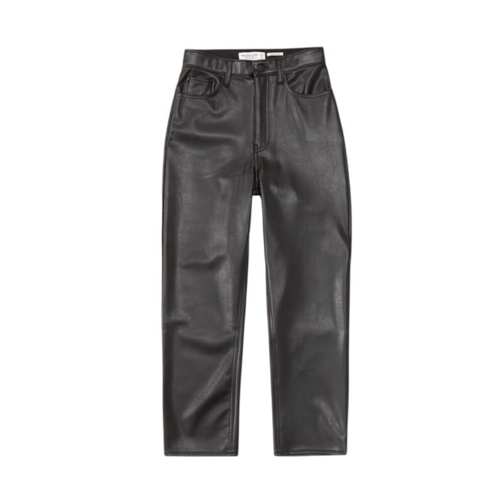 Abercrombie & Fitch 26/2 Ankle Straight Ultra High Rise Vegan Leather Pants